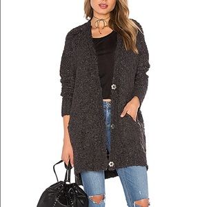 Free People Boucle Cardigan DARK GREY
